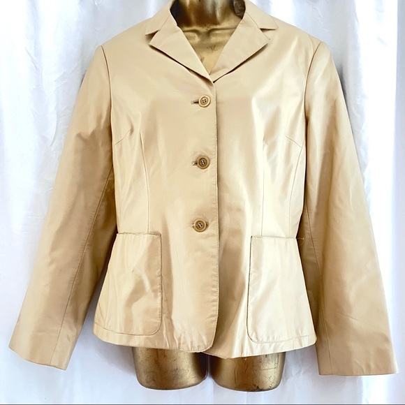 Nine West Genuine Leather Blazer with POCKETS